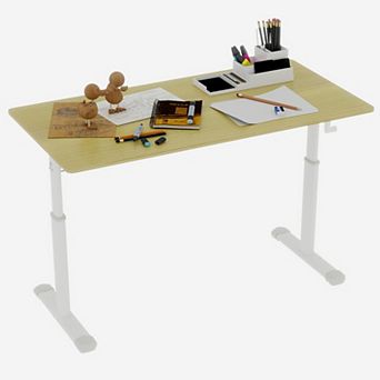 Adjustable Height Manual Crank Standing Desk for Home Office and Study Workstation