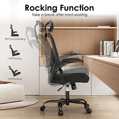 Ergonomic High Back Office Chair with Adjustable Headrest and Lumbar Support