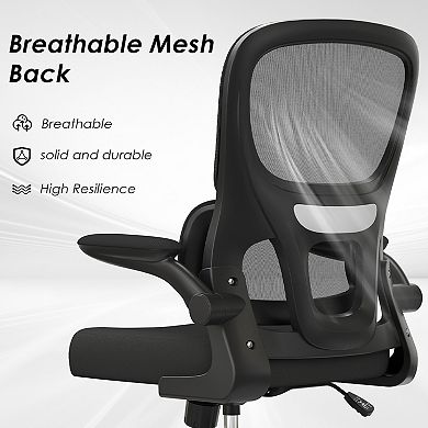 GOODSILO Ergonomic Mesh Office Chair with Lumbar Support & Flip-Up Armrests