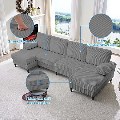 110" W Oversized U Shaped Sectional Sofa Couch