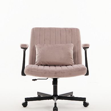 GOODSILO Ergonomic Linen Upholstered Swivel Office Chair with Adjustable Height and Tilt