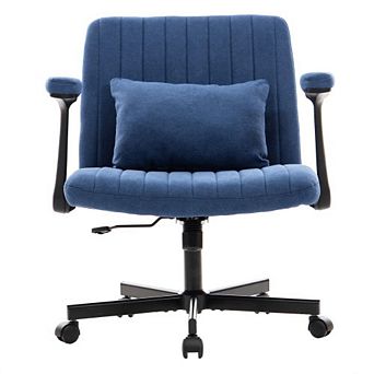Ergonomic Linen Upholstered Swivel Office Chair with Adjustable Height and Tilt