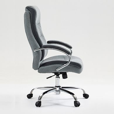Ergonomic High-Back Executive Office Chair with Adjustable Height and Linen-Feel Fabric