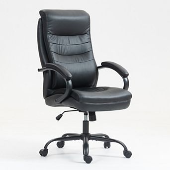 Ergonomic High-Back Executive Office Chair with Adjustable Height and Linen-Feel Fabric