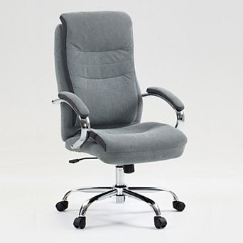 Ergonomic High-Back Executive Office Chair with Adjustable Height and Linen-Feel Fabric