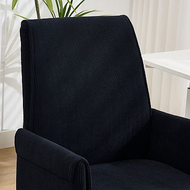 Ergonomic Mid-Back Office Chair with Lift Function and Striped Fabric Design for Comfortable Seating