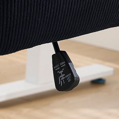 Ergonomic Mid-Back Office Chair with Lift Function and Striped Fabric Design for Comfortable Seating