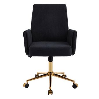 GOODSILO Ergonomic Mid-Back Office Chair with Lift Function & Striped Fabric for Comfort