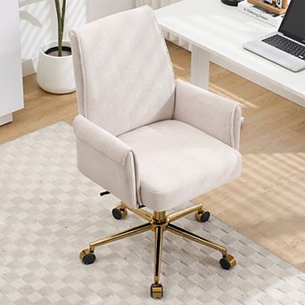 GOODSILO Ergonomic Mid-Back Office Chair with Lift Function & Striped Fabric for Comfort