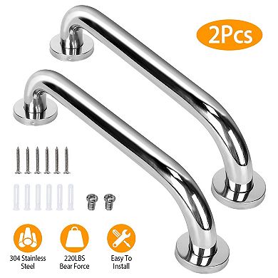 Shower & Toilet Grab Bar 2PCS Anti-Slip Stainless Steel Safety Handle