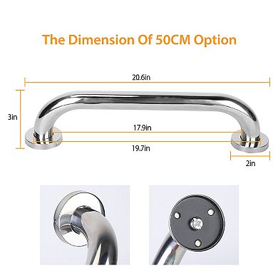 Shower & Toilet Grab Bar 2PCS Anti-Slip Stainless Steel Safety Handle