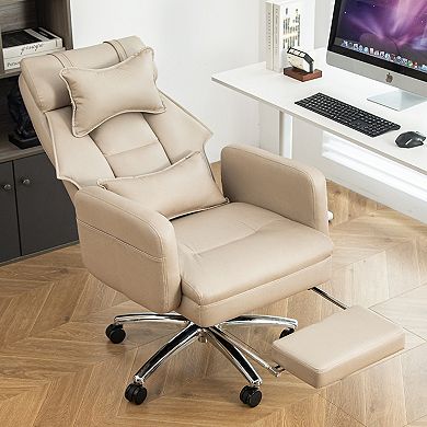 Ergonomic High-Back Swivel Office Chair with Lumbar Support and Adjustable Headrest