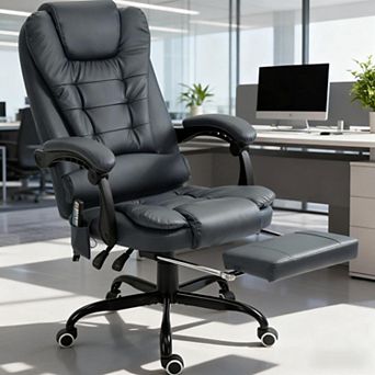 GOODSILO Ergonomic High-Back Executive Massage Chair with Lumbar Support & Footrest