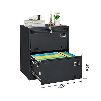 Two-Drawer Locking Metal Vertical File Cabinet for Organized Document Storage