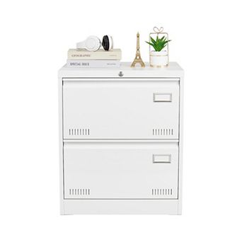 Two-Drawer Locking Metal Vertical File Cabinet for Organized Document Storage