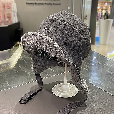 Women's Trapper Hat - Warm Fleece-Lined Winter Hat with Chin Strap