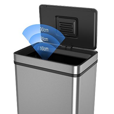 70L Automatic Sensor Trash Can with Odor-Control Stainless Steel Kitchen Bin
