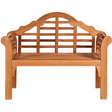 Eucalyptus Wood Outdoor Folding Bench with Backrest and Armrests