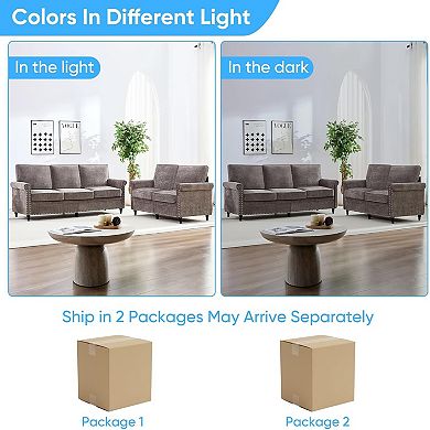 2 Pieces Living Room Sofa Set