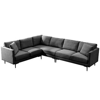 107" Modern Linen Sectional L-Shaped Couch