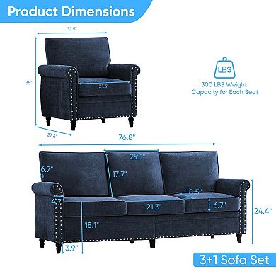 Chenille Sectional Sofa Sets