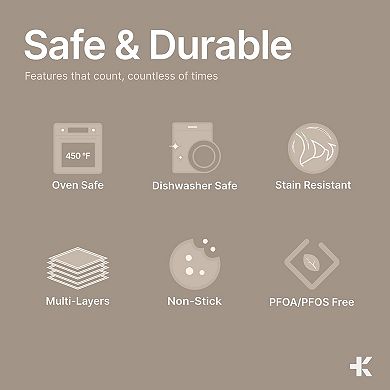 Nonstick Cookware & Bakeware Set, Stackable, Dishwasher Safe, Oven Safe, Plaid Pattern