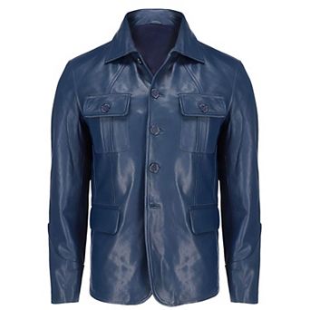 Classic Bond Style Lambskin Leather Blazer Coat for Men Casual Wear