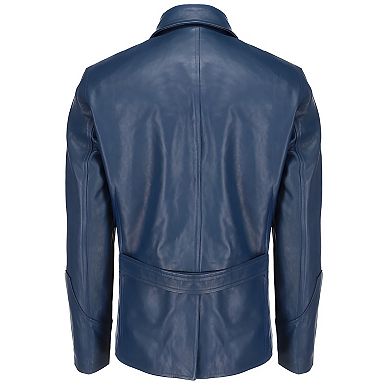 Classic Bond Style Lambskin Leather Blazer Coat for Men Casual Wear