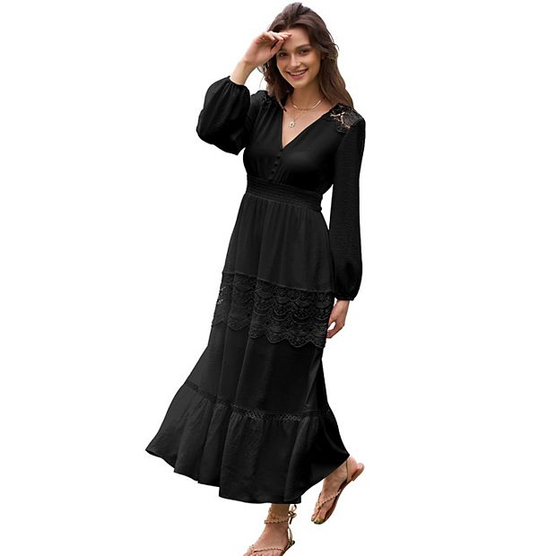 chinese dress ladies Long Sleeve Long Wedding-Guest Dress 7482 Rose Gold / 2 main image 0