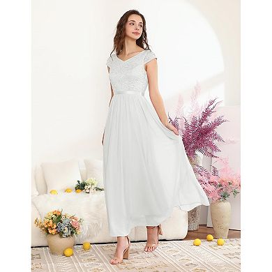 floor length bridal dresses Dreamyannie Women Ivory A-Line Wedding Dress Backless Size:UK 6 / US 2 / EU 34 RedoUpsellExcluded What To Wear To