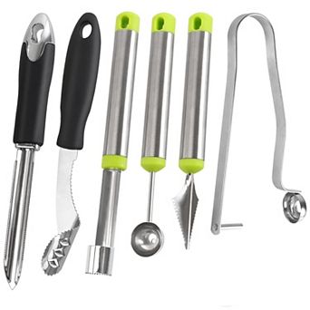 6 pc Stainless Steel Fruit & Vegetable Corer Set for Cherry, Pear, Zucchini & More