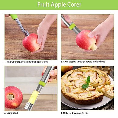 6-Piece Stainless Steel Fruit & Vegetable Corer Set for Cherry, Pear, Zucchini & More
