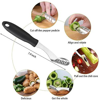 6-Piece Stainless Steel Fruit & Vegetable Corer Set for Cherry, Pear, Zucchini & More
