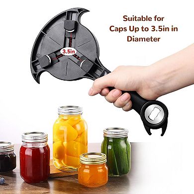 3-in-1 Jar & Bottle Opener for Weak Hands, Arthritis Relief, Easy Lid Removal