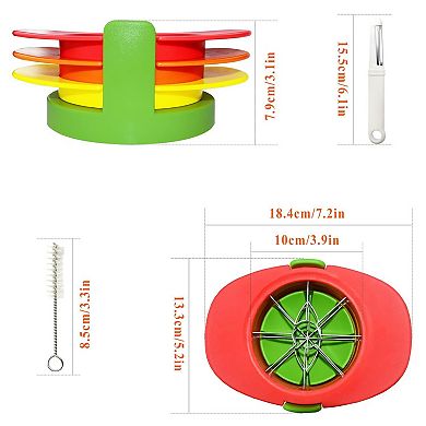 4-in-1 Apple Slicer, Mango Cutter, Tomato Wedges, Peeler & Cleaning Brush, Stainless Steel