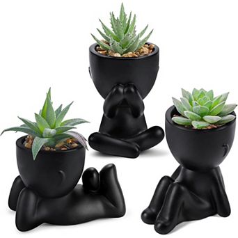 Der Rose 3 pc Fake Succulents Plants Artificial