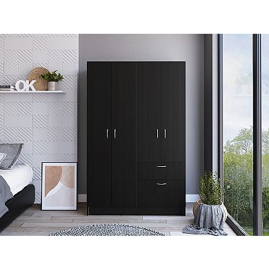 Vaupes Armoire, Double Door Cabinet, One Drawer, Five Interior Shelves, Rod