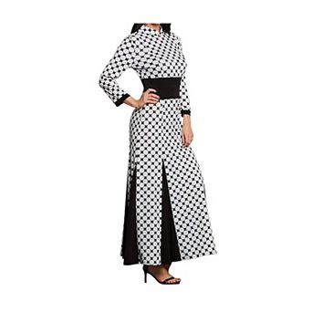 3/4 Sleeve Polka Dots Womens Maxi Dress Fall Winter Dress Elegant Cocktail Evening Party Dress