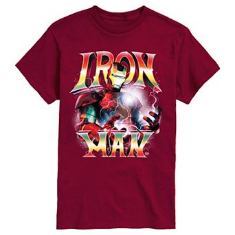 Men's Marvel Iron Man Portrait Lightning Graphic Tee