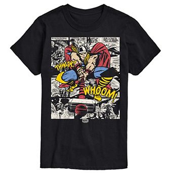 Men's Marvel Thor Comic Panels Distressed Graphic Tee