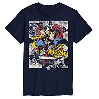 Men's Marvel Thor Comic Panels Distressed Graphic Tee