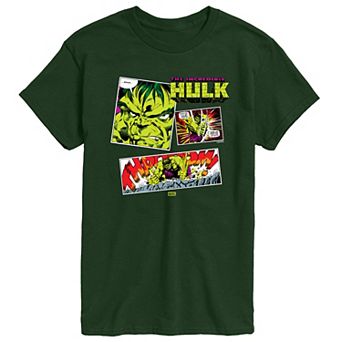 Men's Marvel The Incredible Hulk Comic Panels Graphic Tee