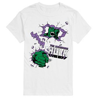 Men's Marvel The Incredible Hulk Punch Wall Graphic Tee