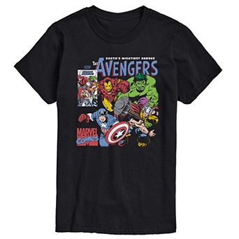 Men's Marvel The Avengers Comic Panel Distressed Graphic Tee