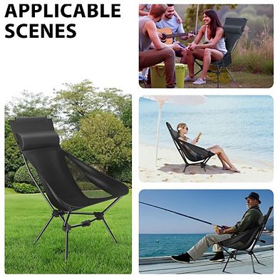 Foldable Camp Chair With Headrest