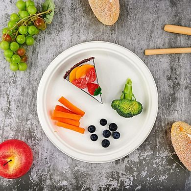 150-Pack Compostable Disposable Paper Plates