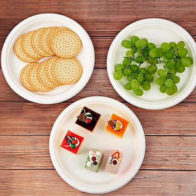 150-Pack Compostable Disposable Paper Plates