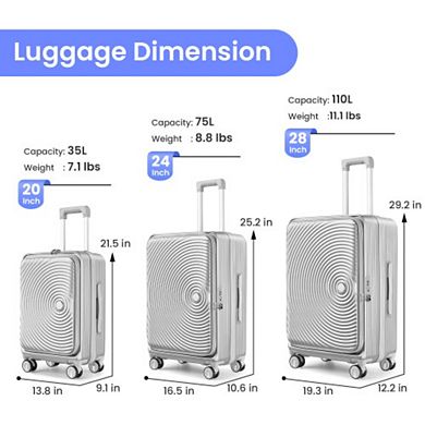 3-Piece Expandable Luggage Set