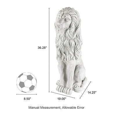 Glitzhome 36.25"H Oversized MGO Guardian Sitting Lion Garden Statue