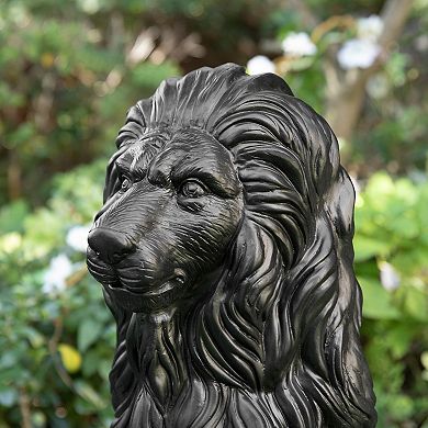 Glitzhome 36.25"H Oversized MGO Guardian Sitting Lion Garden Statue